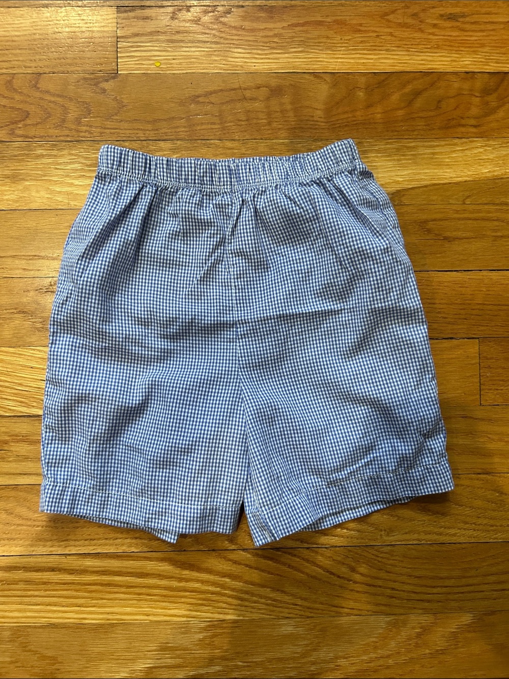 Kids Blue Gingham Elastic-Waist Shorts